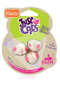 Hartz Just For Cats Mini Mice 3270095987 - Котешка играчка мишлета 3бр