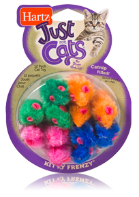 Hartz Just For Cats Kitty Frenzy 3270098059 - Котешка играчка мишлета 12бр