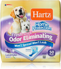 Hartz Odor Eliminating Dog Pads 53x53cm 3270014838 - Абсорбиращи подложки за възрастни кучета с аромат на лавандулa 50бр