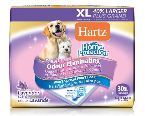 Hartz Odor Eliminating Dog Pads XL 53x76cm 3270014839 - Абсорбиращи подложки за възрастни кучета с аромат на лавандулa 30бр