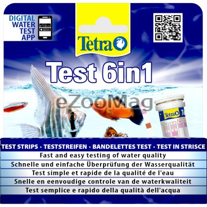 Tetra Test 6 in 1 - ленти за измерване на водните показатели 20бр.
