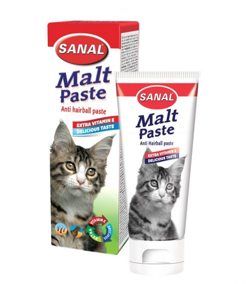 Sanal Malt Anti Hairball Paste - против образуване на топки косми в стомаха 15гр