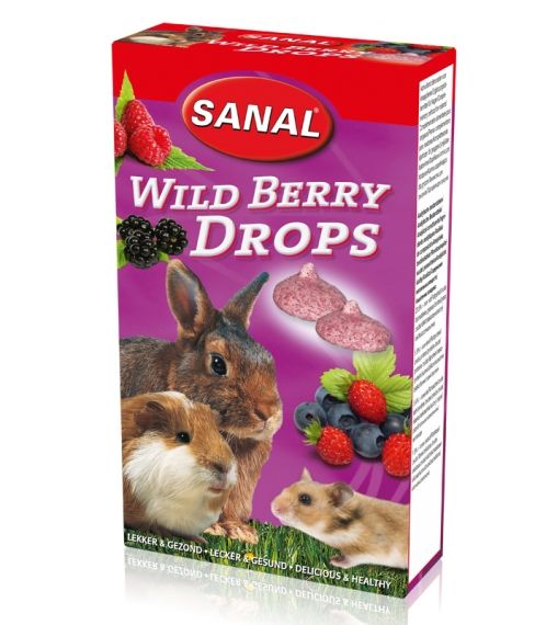 Sanal Wild Berry Drops -  бонбони с горски плодове за гризачи 45гр