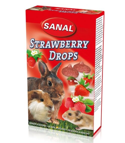 Sanal Strawberry Drops - Strawberry drops for rodents 45g